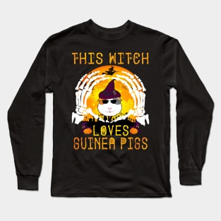 This Witch Loves Guinea Pigs Halloween (125) Long Sleeve T-Shirt